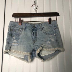 Stretch Tassel Hem Distressed Short